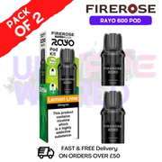 Lemon Lime Firerose Rayo 600 Replacement Pods Pack Of 2 - UKVAPEWORLD