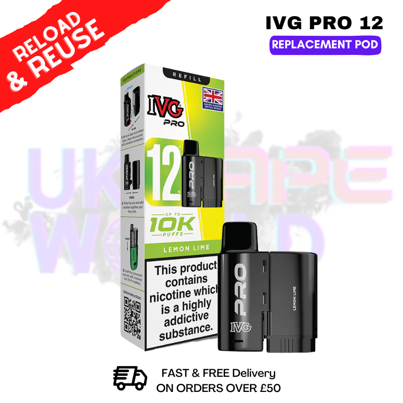 Lemon Lime IVG Pro 12 REFIL Pod Pack - ukvapeworld