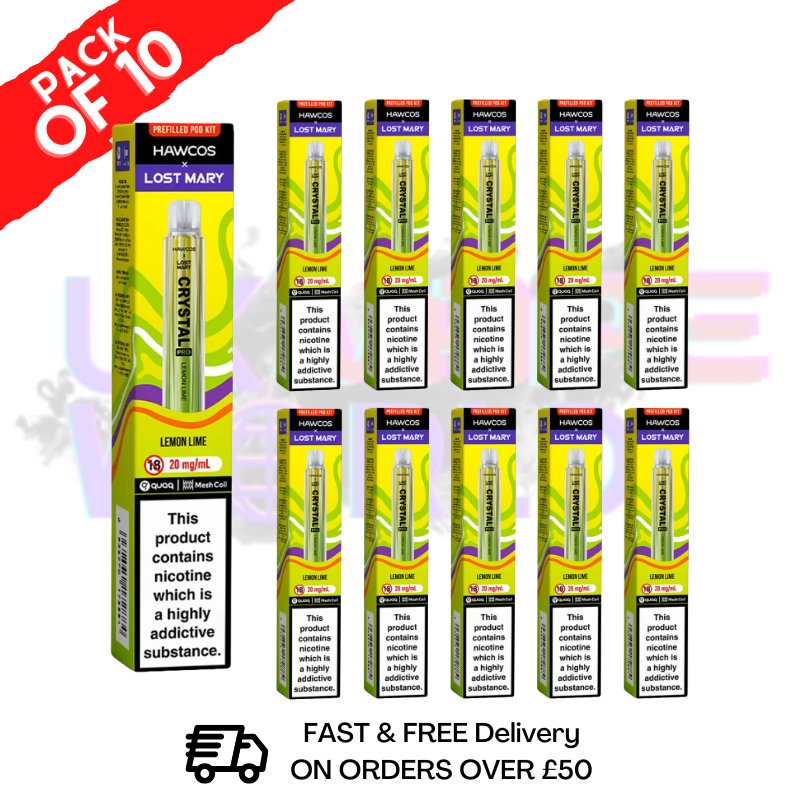 Shop Lemon Lime Lost Mary Crystal Pro 600 KITS Box Of 10 - Lowest Price