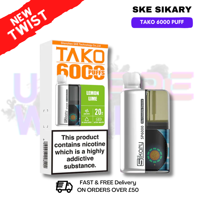 shop Lemon Lime SKE SIKARY 6000 PUFF 6K Prefilled Kit - ukvapeworld