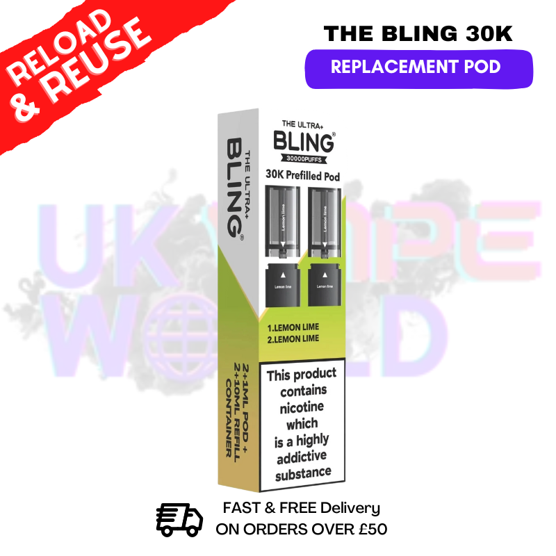Lemon Lime Bling 30k REFIL PACK Ultra Plus Pods  - £6.99
