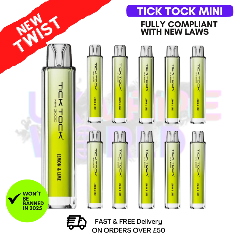 Shop Lemon & Lime Tick Tock Mini 2000 Box Of 10 - UK Vape World