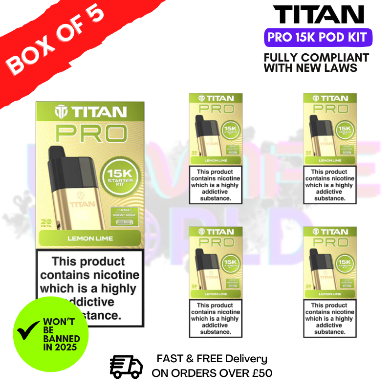 Lemon Lime Titan Pro 15K Pod Kit Box of 5 - ukvapeworld