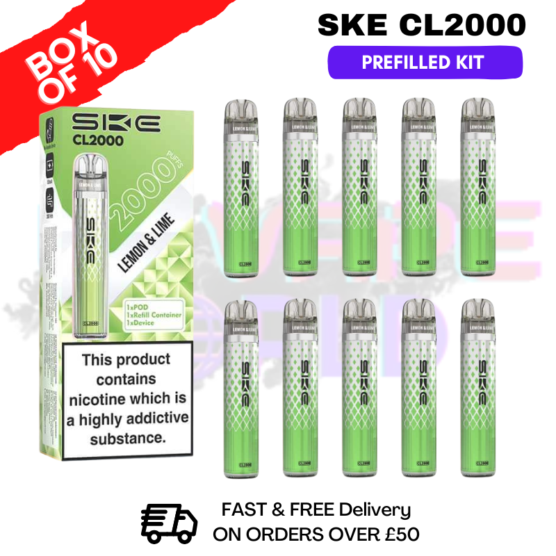 Lemon Lime SKE CL2000 Kits Box Of 10 - £39.99 - ukvapeworld