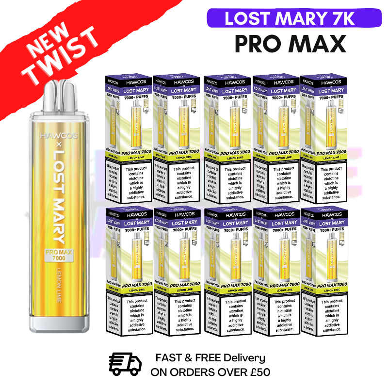 Shop Lemon Lime Lost Mary Pro Max 7K Box Of 10