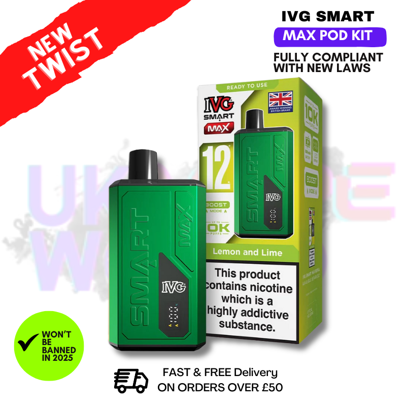 Lemon Lime IVG Smart Max 10K Puff Prefilled Pod Kit