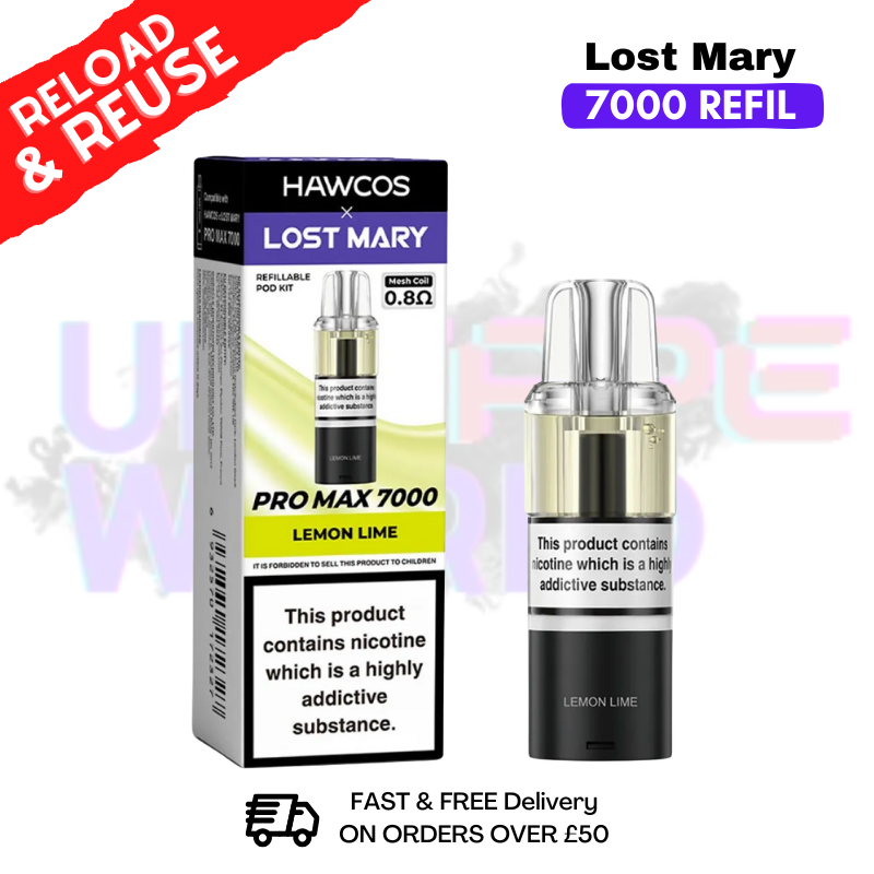 Lemon Lime Lost Mary 7K 7000 Puff Replacement Pods - ukvapeworld