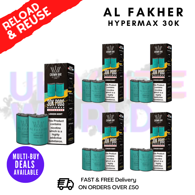 Lemon Mint AL Fakher 30K Box Of 5 Replacement Pods - ukvapeworld