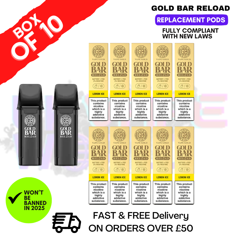 Shop Lemon ICE Gold Bar Reload Prefilled Pods Box of 10 - UK Vape World