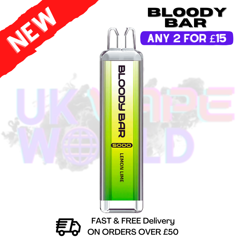 Shop Lemon Lime Bloody Bar 5000 Puffs Disposable - UK Vape World