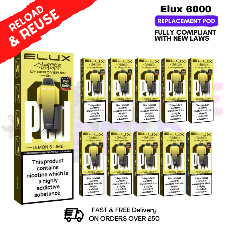 Lemon Lime Elux 6K Replacement Pods Box Of 10