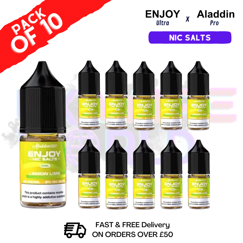 Shop Lemon Lime Enjoy Ultra X ALADDIN Nic Salt Box Of 10 - UK Vape World