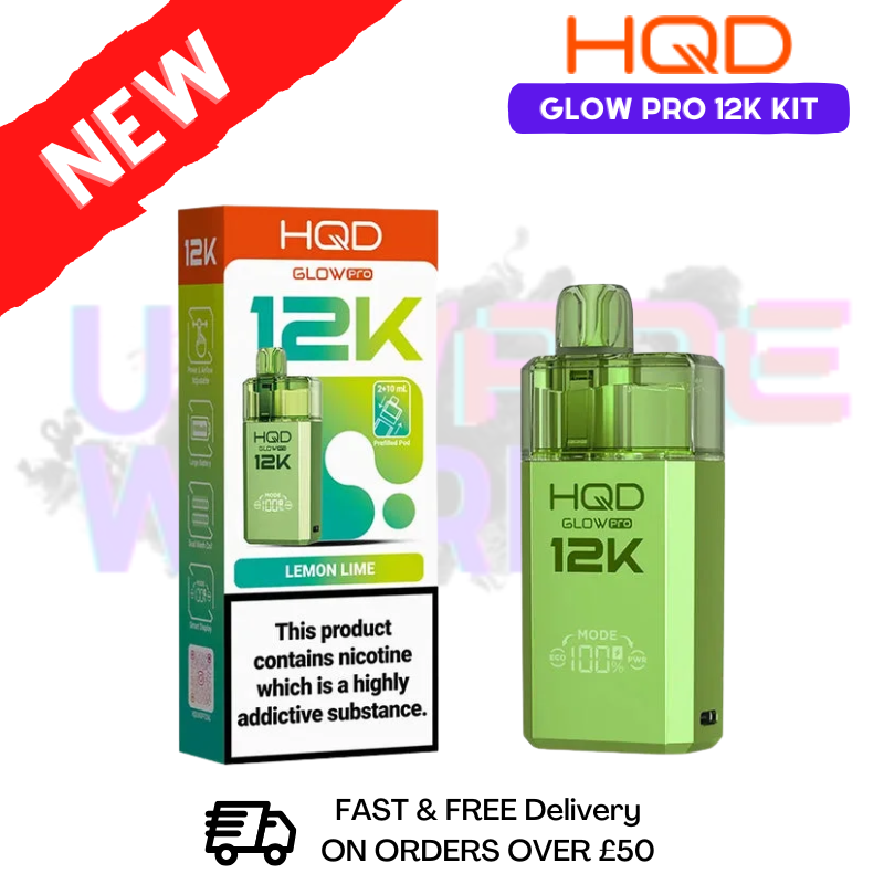 Lemon Lime HQD Glow Pro 12K Puff Prefilled Pod Kit - ukvapeworld