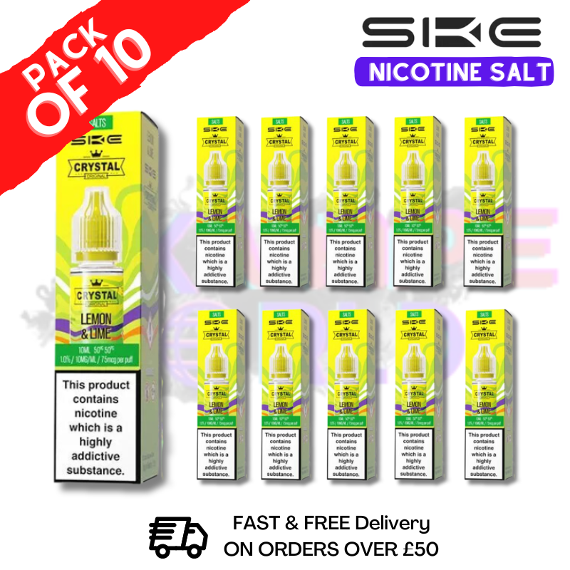 Lemon Lime Crystal SKE Nic Salt Box / Pack Of 10 - Only 15.99 Lemon Lime Crystal SKE Nic Salt Box / Pack Of 10 - Only 15.99
