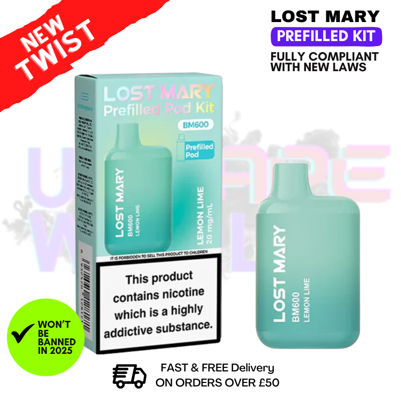 Shop Lemon Lime Lost Mary BM600 Prefilled Pod Kit - UK Vape World