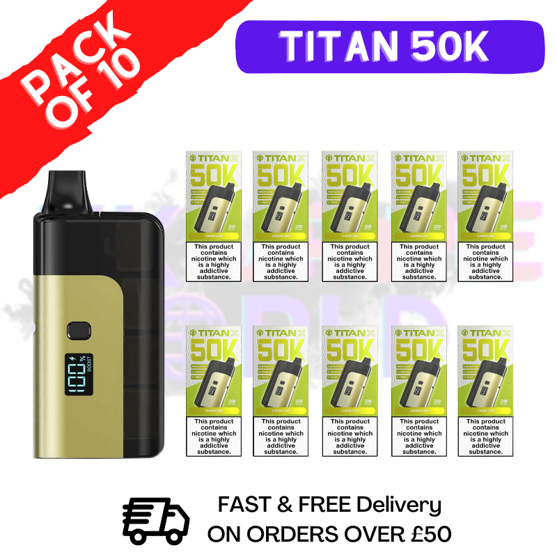 Lemon Lime Titan X 50000 Puff Pod Kit Box Of 10 - ukvapeworld