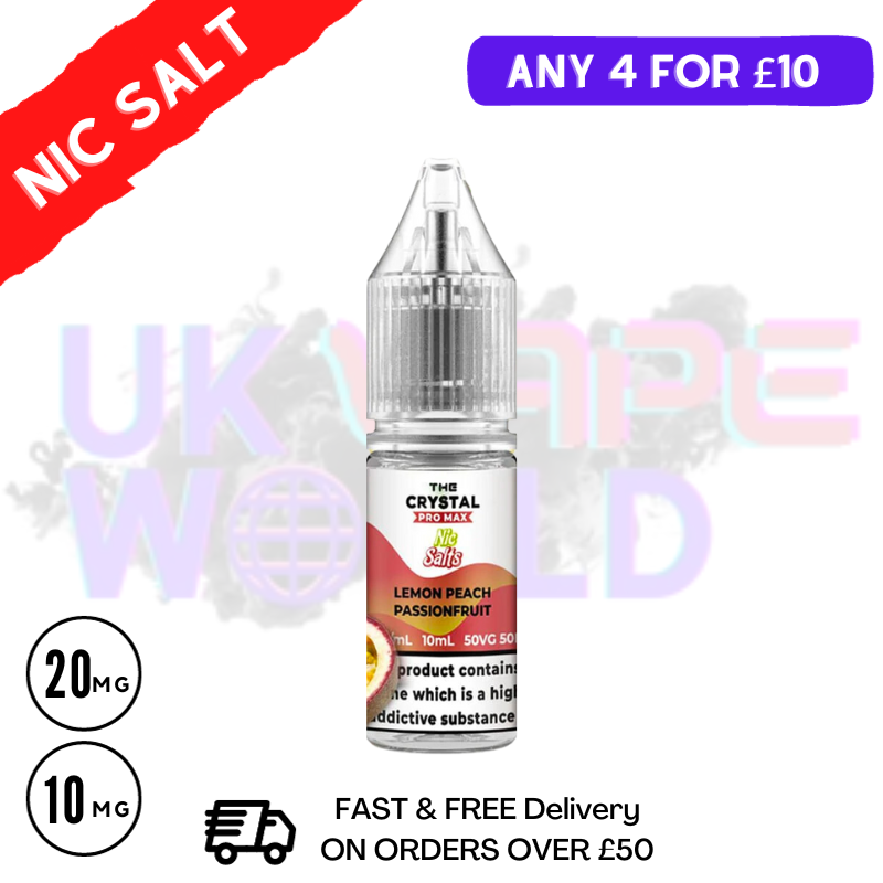 Lemon Peach Passionfruit Nic Salt E-Liquid Hayati Crystal Pro Max - UK Vape World