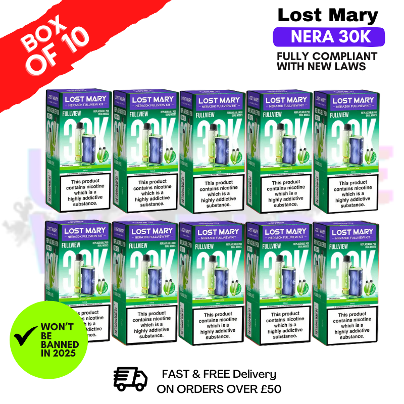 Shop Green Edition Lost Mary NERA 30K Puff Box Of 10 - UK Vape World