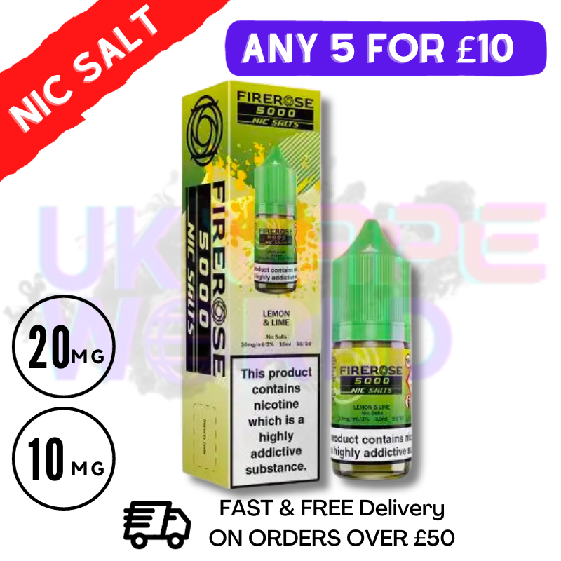 Shop Lemon Lime - Firerose 5000 Nic Salt E-Liquids - UK Vape World