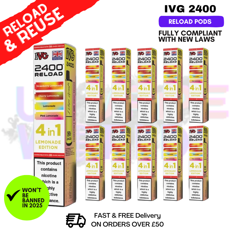 Lemonade Edition IVG 2400 RELOAD Pods - Box Of 10