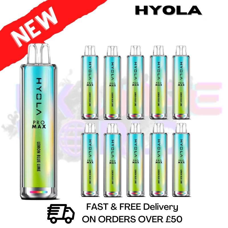 Shop Lemon Blue Lime Hyola Pro Max 6000 Puff Box Of 10 - UK Vape World