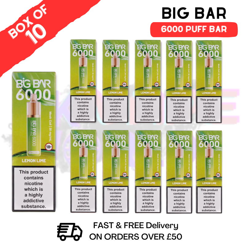 Shop Lemon Lime Feoba Big Bar 6000 Puff 6K Box Of 10 - UK Vape World