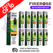 Lemon lime Firerose 600 Puff Vape Kits Box of 10 - ukvapeworld