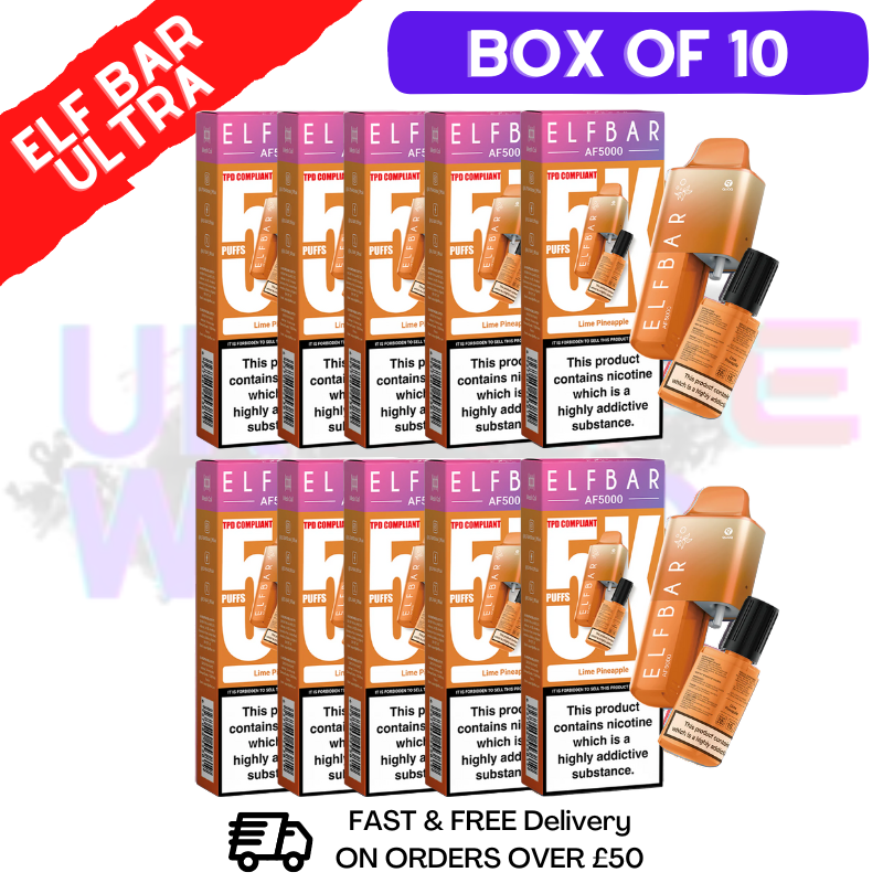 Shop Lime Pineapple Elf Bar 5000 Puff 5K Bar BOX OF 10  UK Vape World