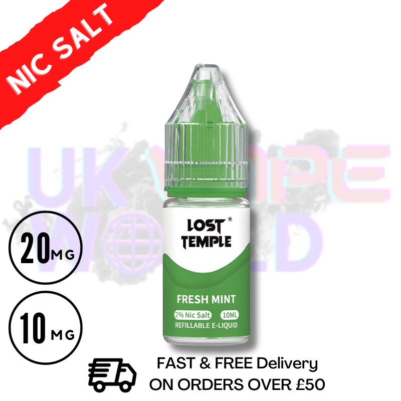 Shop Fresh Mint LOST TEMPLE 10ML Nicotine Salt eLiquid - UK Vape World