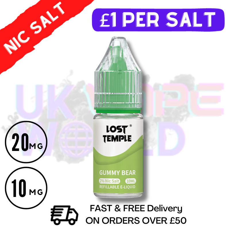 Shop Gummy Bear LOST TEMPLE 10ML Nicotine Salt eLiquid - UK Vape World
