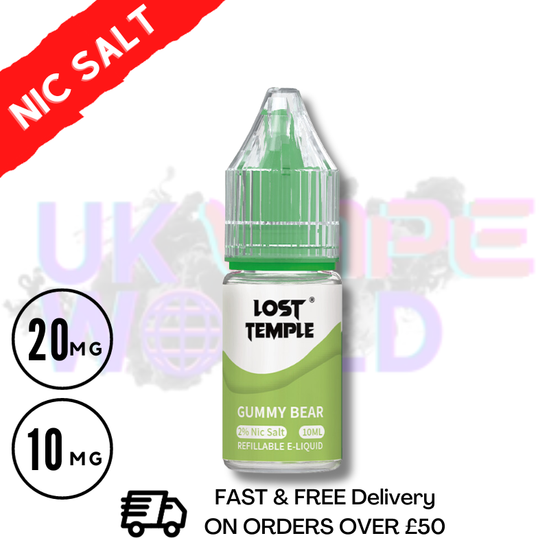 Shop Gummy Bear LOST TEMPLE 10ML Nicotine Salt eLiquid - UK Vape World