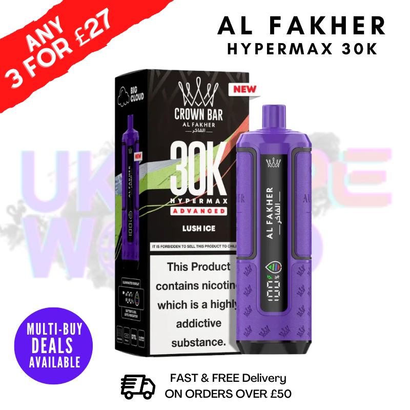 crown bar al fakher lush ice Buy Lush Ice Al Fakher Crown Bar 60K E-Hose X Disposable 6mg