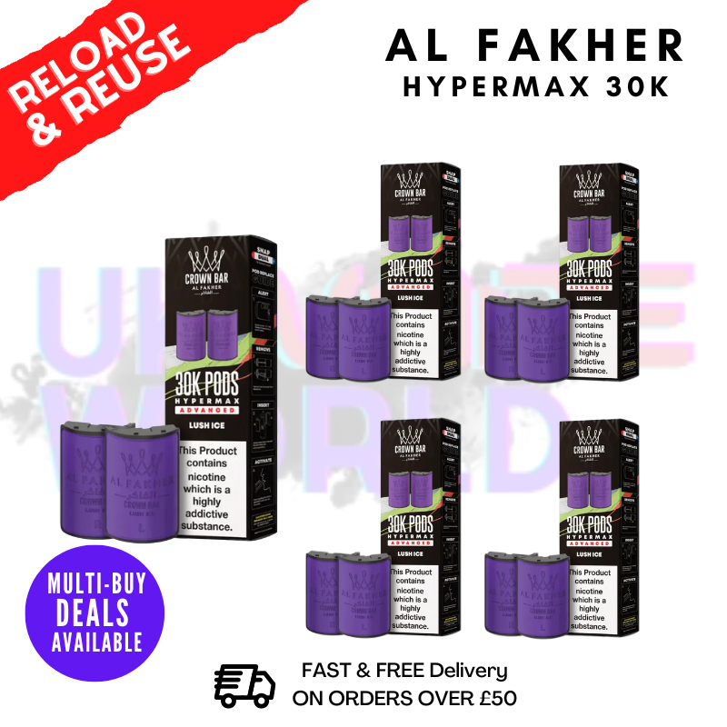 Lush ICE AL Fakher 30K Box Of 5 Replacement Pods
