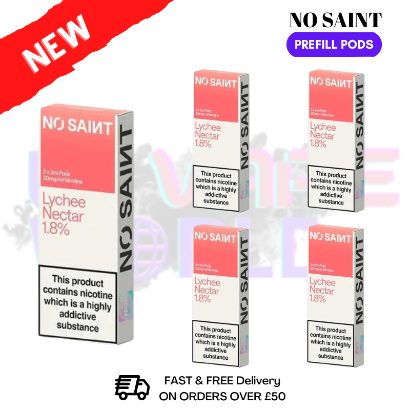 Lychee Nectar No Saint Prefilled Pods Box Of 5 - ukvapeworld