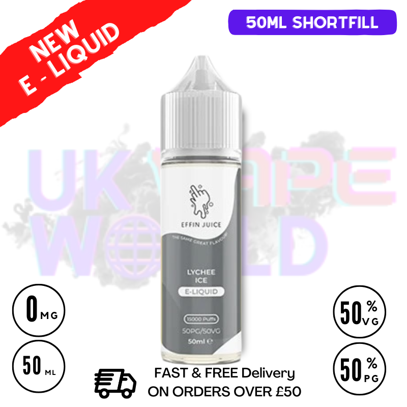 Lychee Ice EFFIN Juice 50ML Shortfill Eliquid - ONLY £4.00