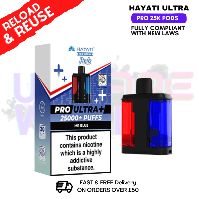 Mr Blue Hayati 25K REFIL Pack Replacement Pods - ukvapeworld