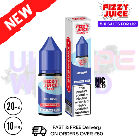 Fizzy Juice 5000 Nic Salt MR Blue 10ML E-liquid - UK Vape World