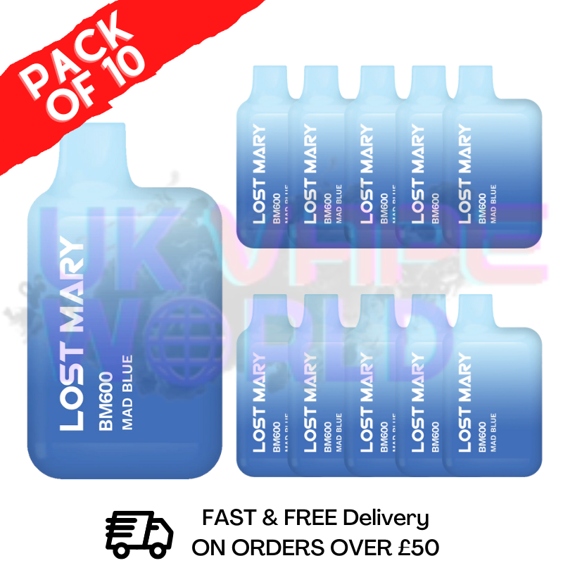 Mad Blue Lost Mary 600 Puff Bars Pack Of 10 - UK Vape World