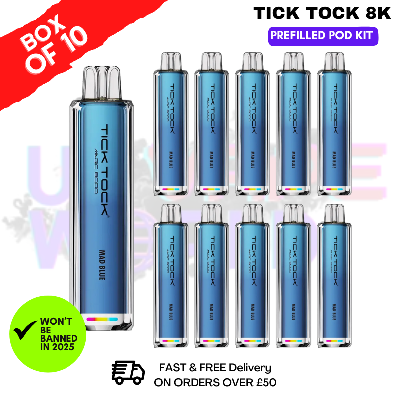 Mad Blue Tick Tock Magic 8000 8K Box Of 10