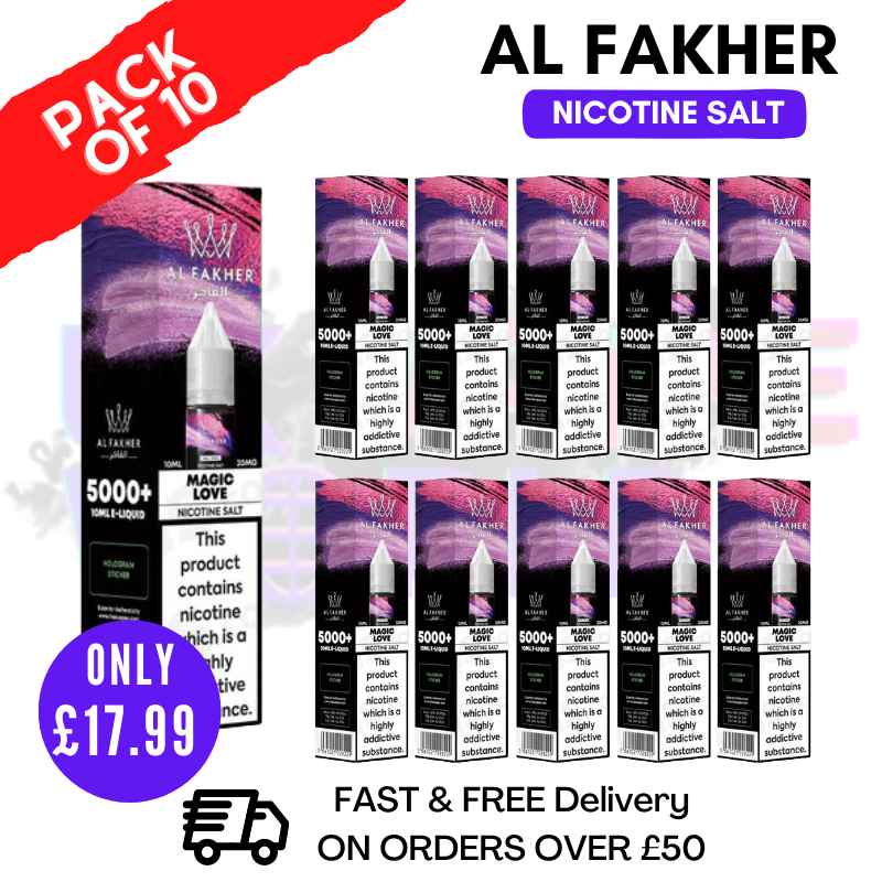Shop Magic Love Al Fakher 5000+ Nic Salt BOX OF 10 - UK Vape World