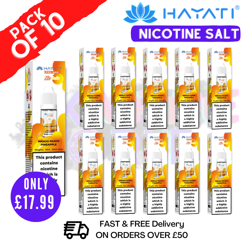 Shop Mango Peach Pineapple Hayati Pro Max Nic Salt Box Of 10 - UK Vape World