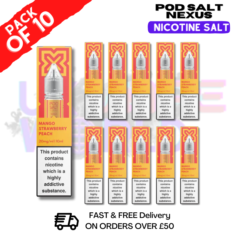 Mango Strawberry Peach Pod Salt Nexus Nic Salt Box Of 10