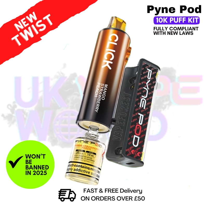 Mango Strawberry Peach Pyne Pod 10K Puff Vape Kit