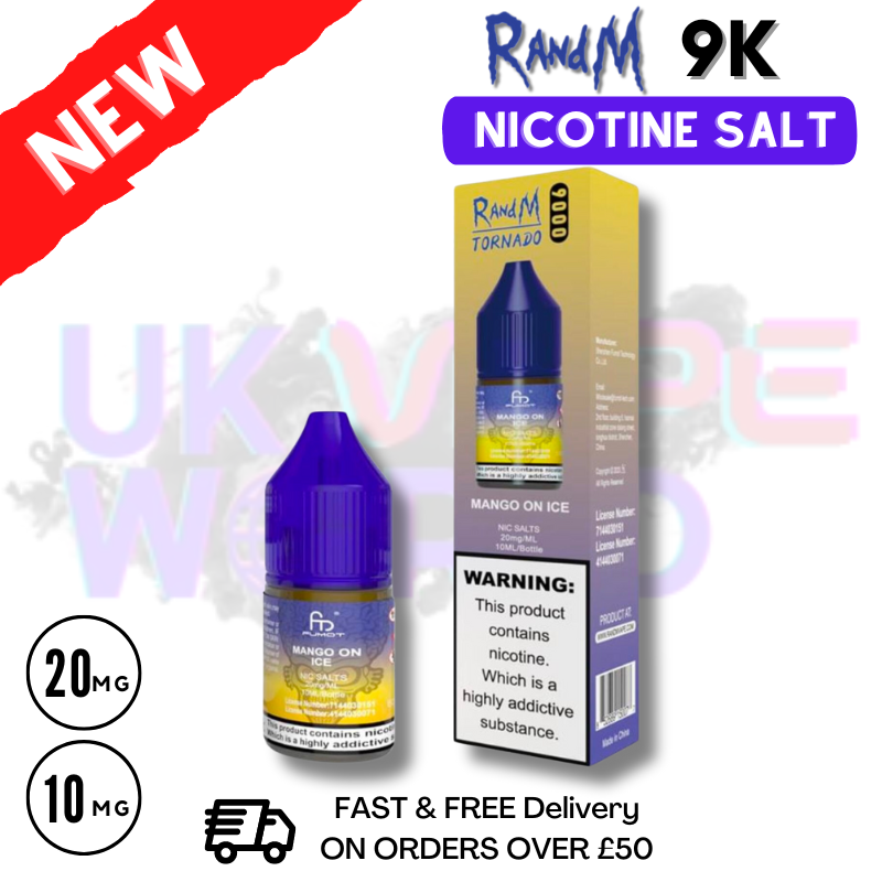 Shop Mango On ICE RandM Tornado 9000 Nic Salt 10ml eLiquid - UK Vape World