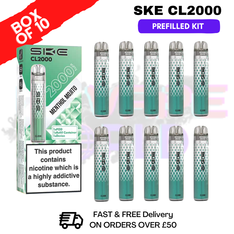 Menthol Mojito SKE CL2000 Kits Box Of 10 - £39.99 - ukvapeworld