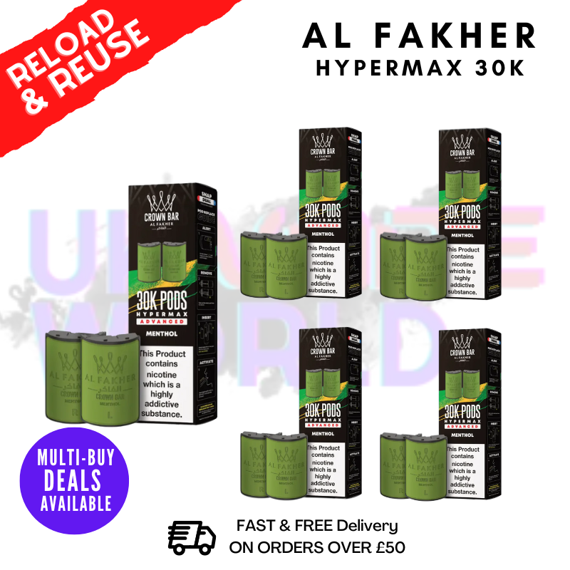 Menthol AL Fakher 30K Box Of 5 Replacement Pods - ukvapeworld