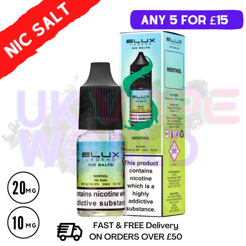 Menthol Elux Legend Nic Salt 10ML eLiquid - UK Vape World