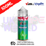 Menthol Shortfill Juice 100ML Eliquid - VU9 x Kingston Juice is the perfect vape juice for those who enjoy a cool, refreshing and minty flavor. Its menthol base will tantalize your senses and provide you with a smooth and enjoyable vaping experience - UK Vape World