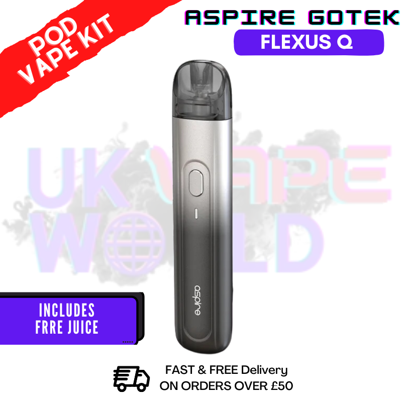 Metallic Fade Aspire Flexus Q Pod Kit + Free 2x Salt