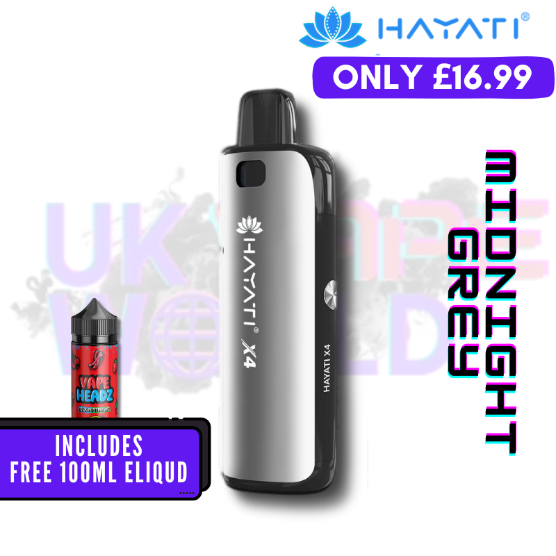 Hayati X4 Refillable Pod Vape Kit + Free Liquid - ONLY 16.99 Hayati X4 Refillable Pod Vape Kit + Free Liquid - ONLY 16.99